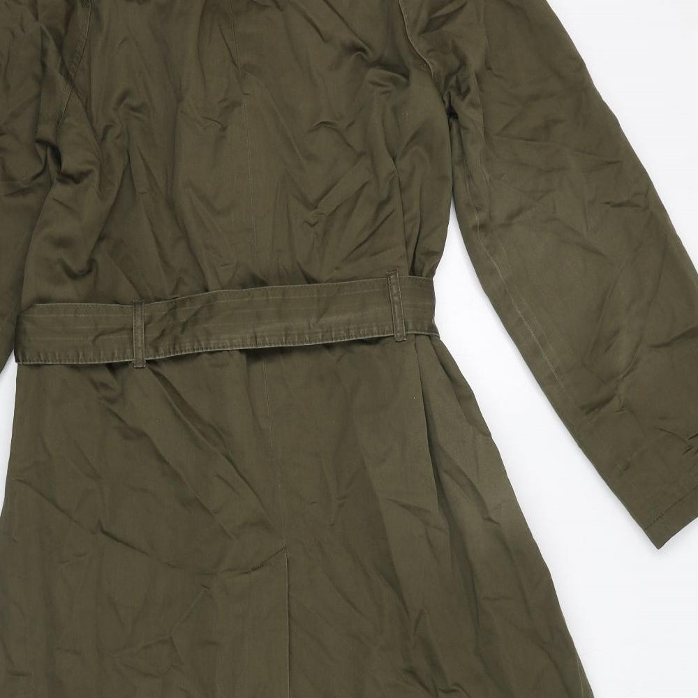 Marks and Spencer Womens Green Trench Coat Coat Size 8 Button
