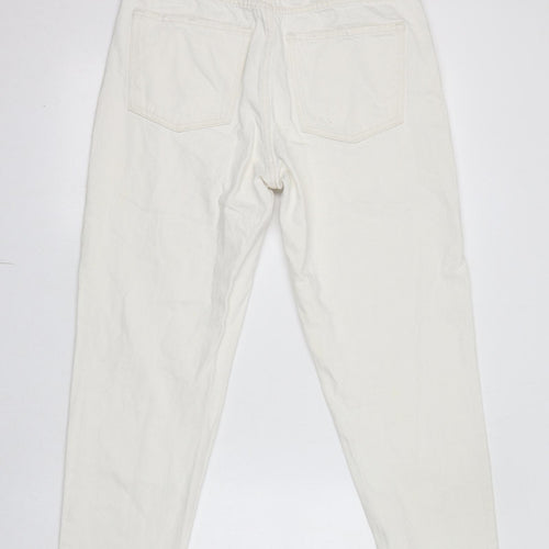 Bershka Womens White Cotton Skinny Jeans Size 10 L27 in Regular Zip