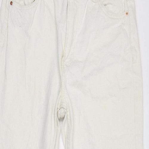 Bershka Womens White Cotton Skinny Jeans Size 10 L27 in Regular Zip