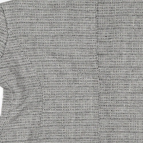 Debenhams Womens Grey Geometric Jacket Blazer Size 14 Button