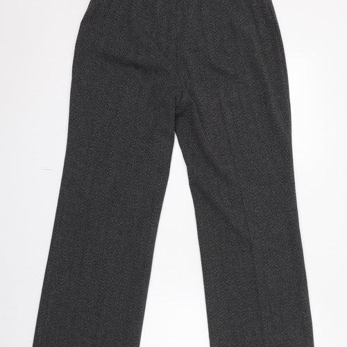 Klass Womens Grey Geometric Polyester Trousers Size 14 L30 in Regular Zip