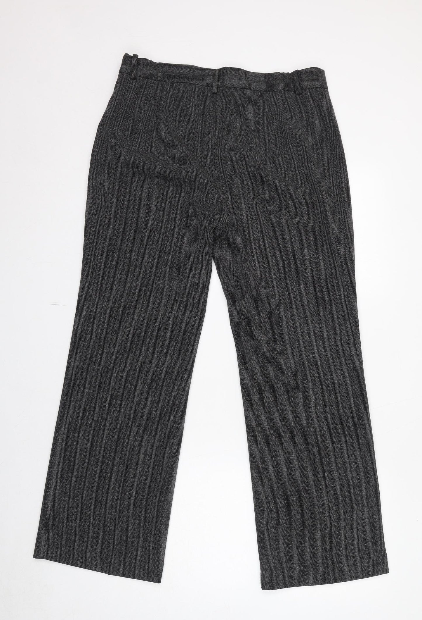 Klass Womens Grey Geometric Polyester Trousers Size 14 L30 in Regular Zip
