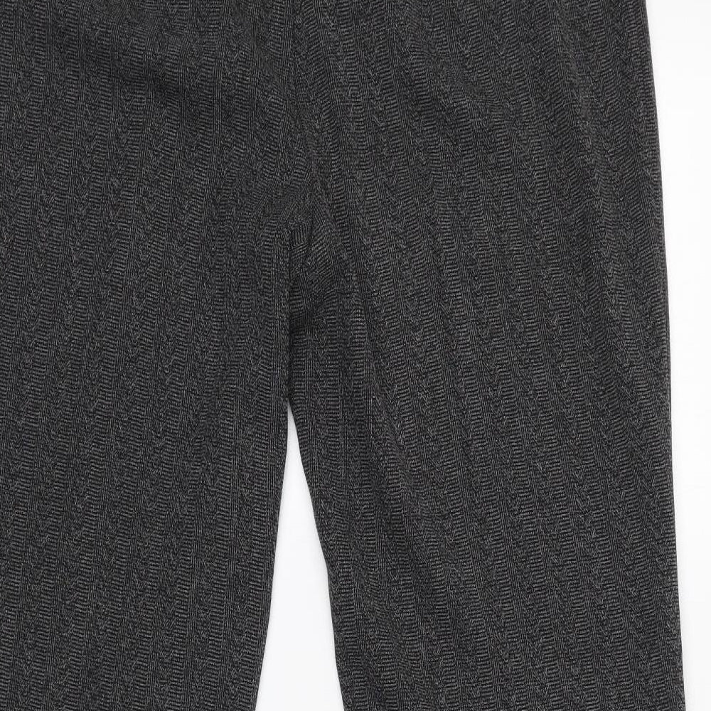 Klass Womens Grey Geometric Polyester Trousers Size 14 L30 in Regular Zip