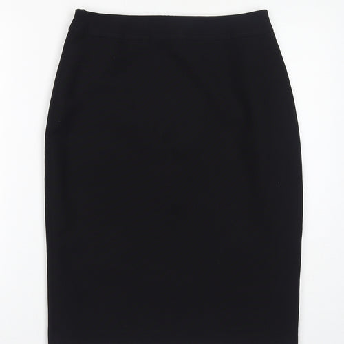 Marks and Spencer Womens Black Polyester Straight & Pencil Skirt Size 10 Zip