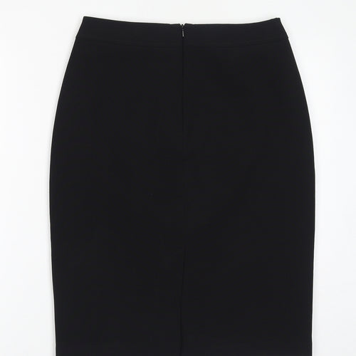 Marks and Spencer Womens Black Polyester Straight & Pencil Skirt Size 10 Zip