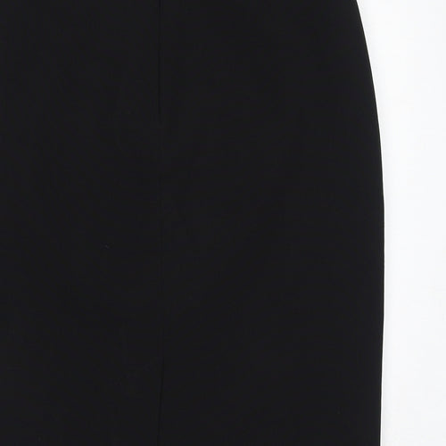 Marks and Spencer Womens Black Polyester Straight & Pencil Skirt Size 10 Zip