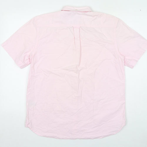 Marks and Spencer Mens Pink 100% Cotton Button-Up Size M Collared Button