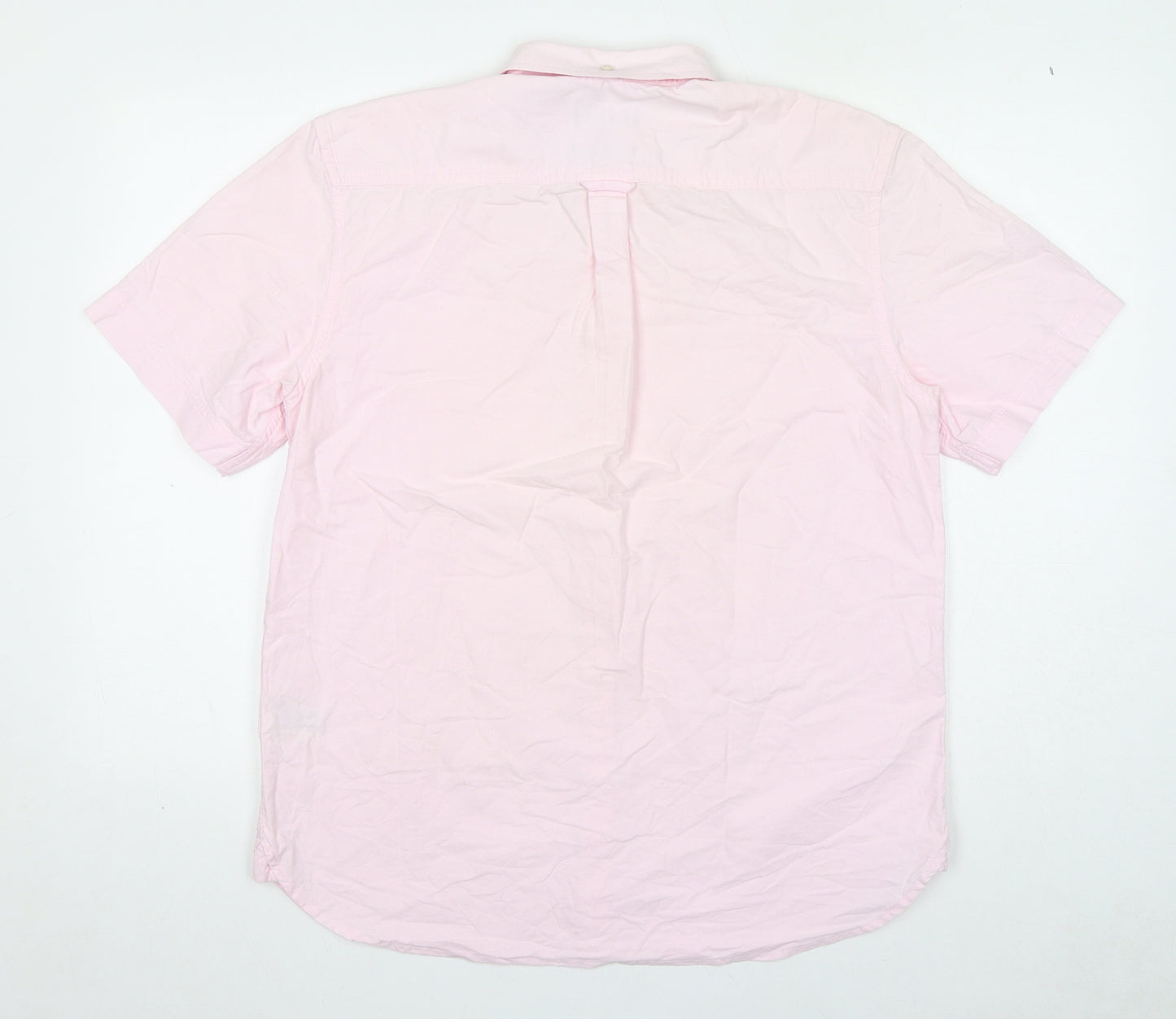 Marks and Spencer Mens Pink 100% Cotton Button-Up Size M Collared Button