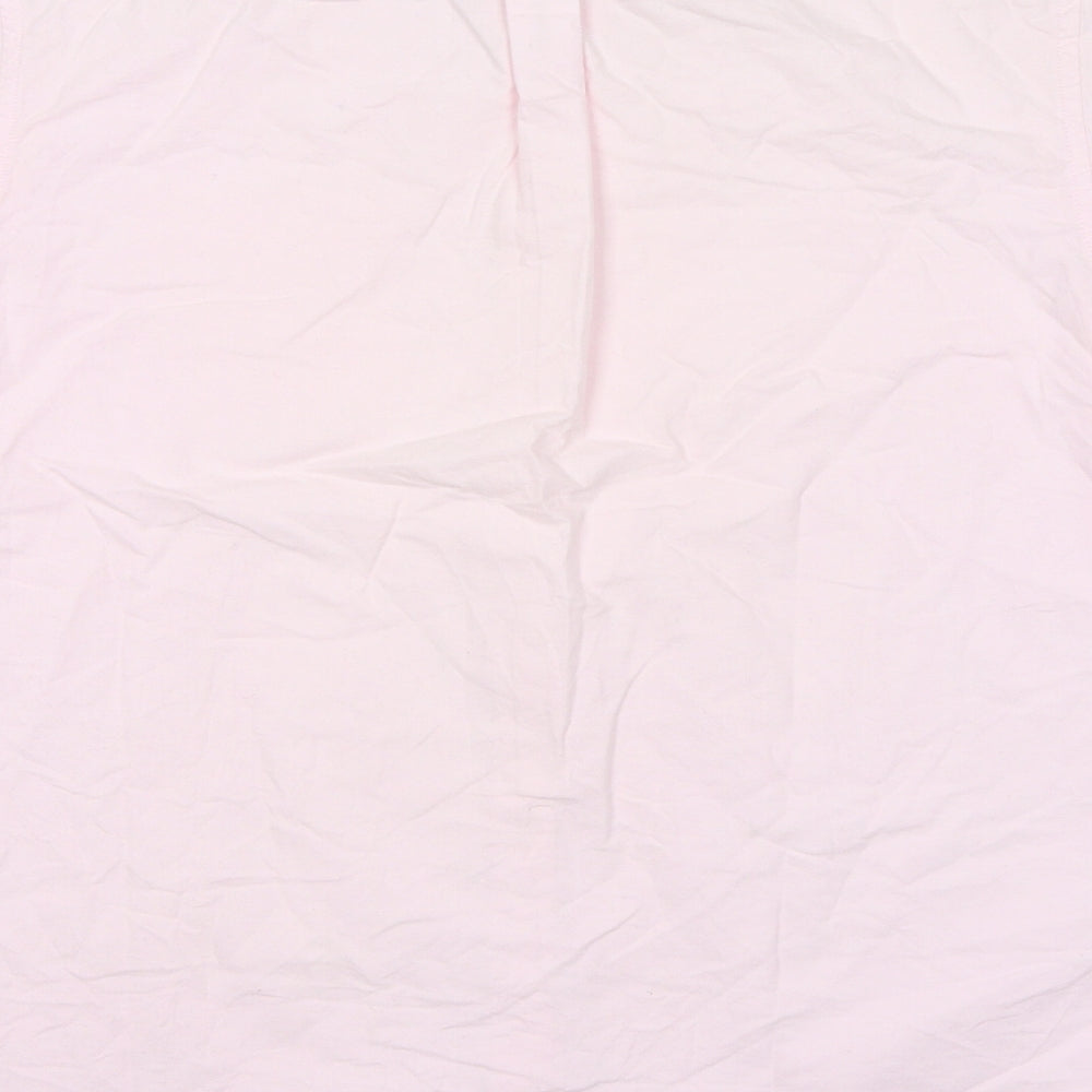Marks and Spencer Mens Pink 100% Cotton Button-Up Size M Collared Button
