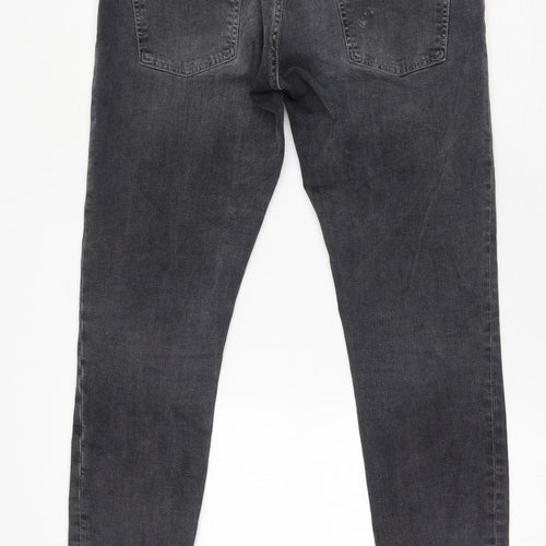 Nudie Womens Grey Cotton Skinny Jeans Size 34 in L32 in Regular Zip