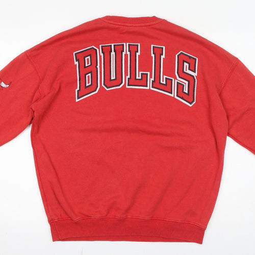 NBA Mens Red Cotton Pullover Sweatshirt Size S - Chicago Bulls