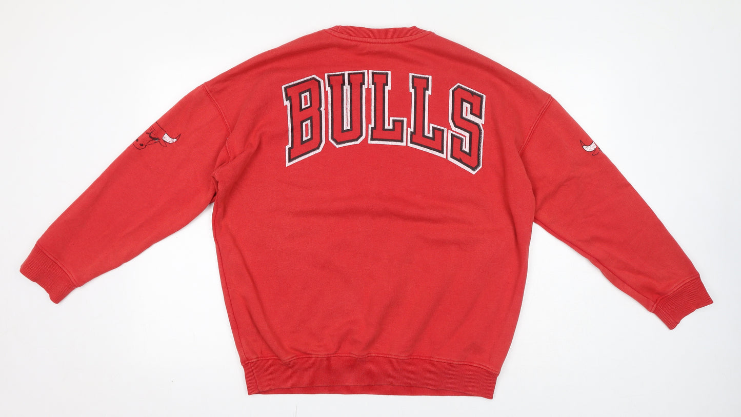 NBA Mens Red Cotton Pullover Sweatshirt Size S - Chicago Bulls