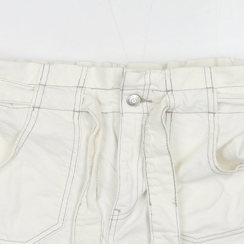 Denim & Co. Girls Ivory Cotton Hot Pants Shorts Size 13-14 Years L4 in Regular Zip
