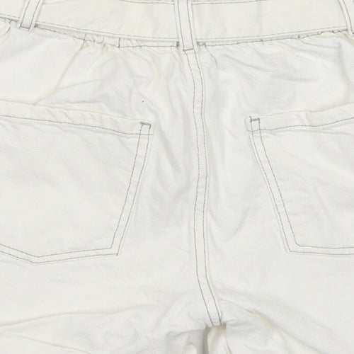 Denim & Co. Girls Ivory Cotton Hot Pants Shorts Size 13-14 Years L4 in Regular Zip