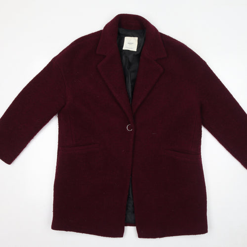 Mango Womens Red Overcoat Coat Size S Button