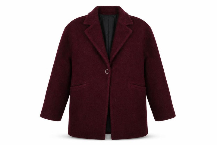 Mango Womens Red Overcoat Coat Size S Button