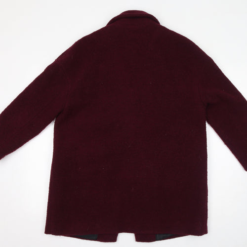 Mango Womens Red Overcoat Coat Size S Button
