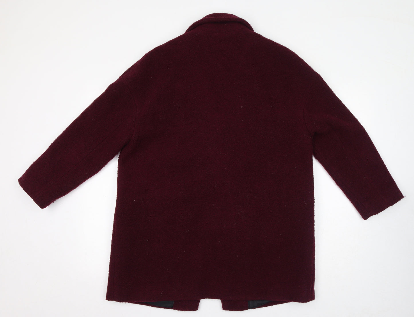 Mango Womens Red Overcoat Coat Size S Button
