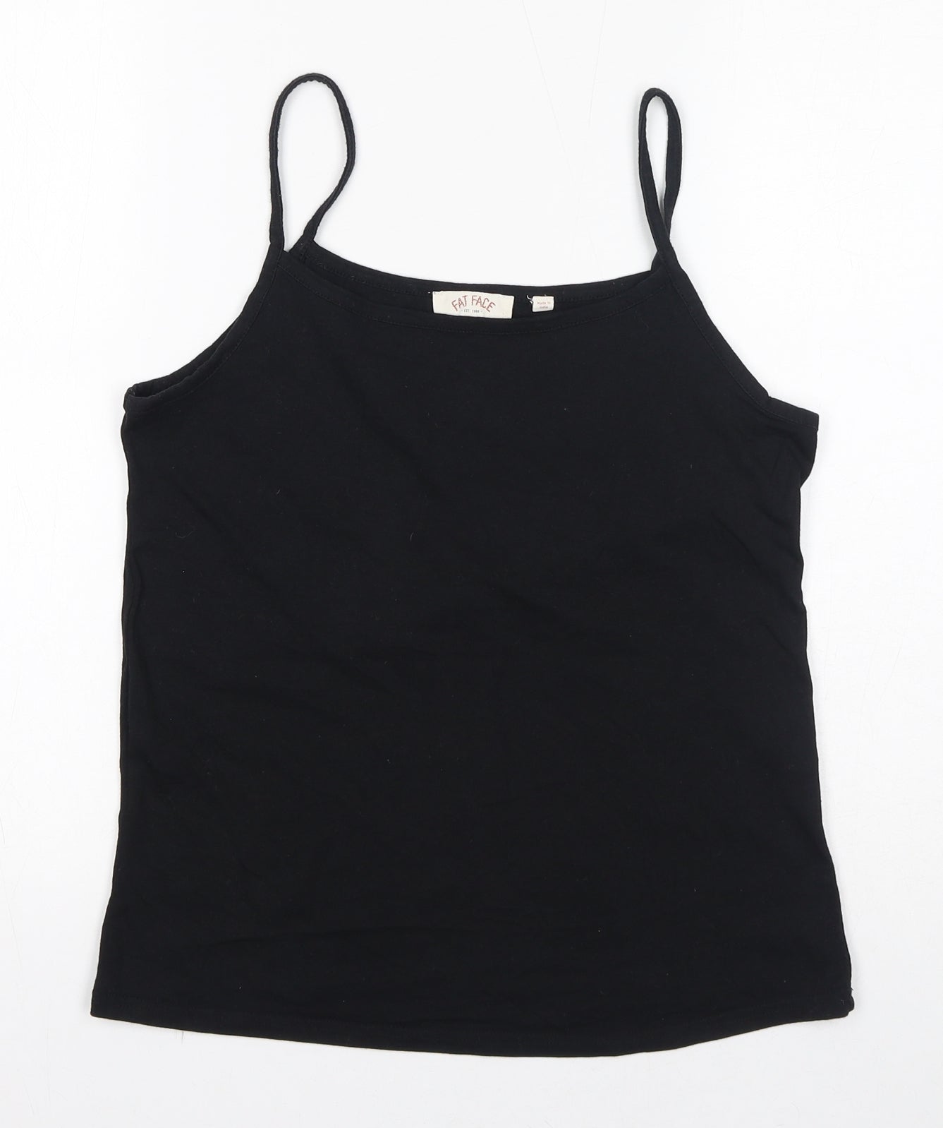 Fat Face Womens Black Polyester Basic Tank Size 12 Round Neck