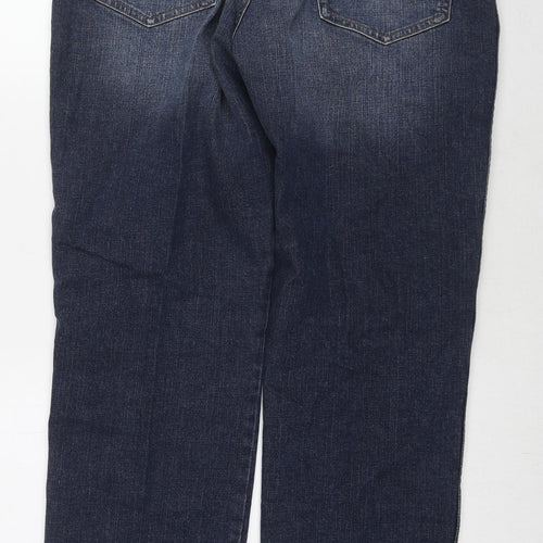 Wrangler Mens Blue Cotton Straight Jeans Size 36 in L32 in Regular Zip