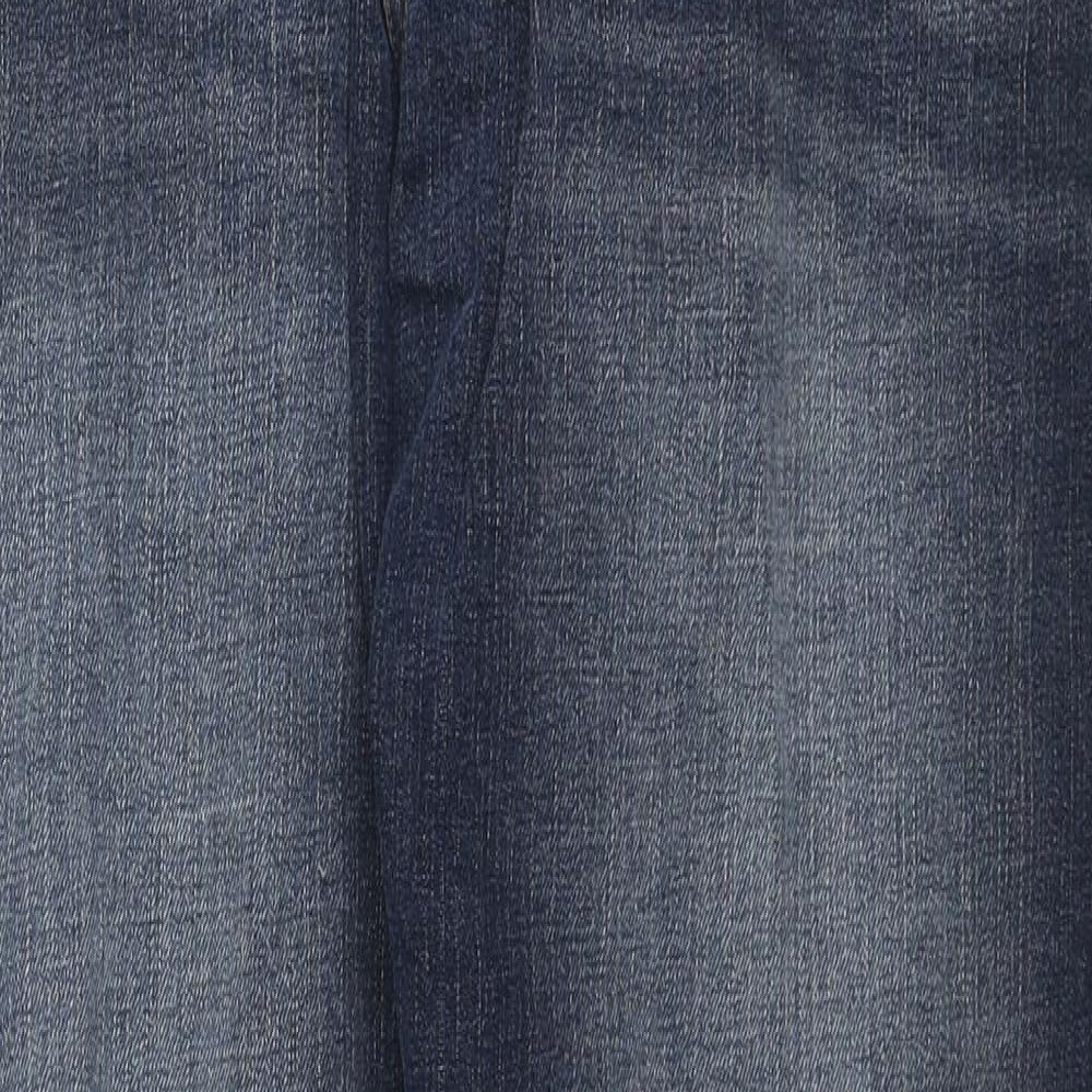 Wrangler Mens Blue Cotton Straight Jeans Size 36 in L32 in Regular Zip