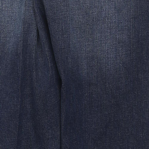 Wrangler Mens Blue Cotton Straight Jeans Size 36 in L32 in Regular Zip