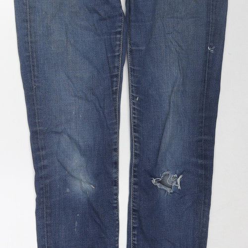 Pepe Jeans Womens Blue Cotton Skinny Jeans Size 30 L32 in Regular Zip