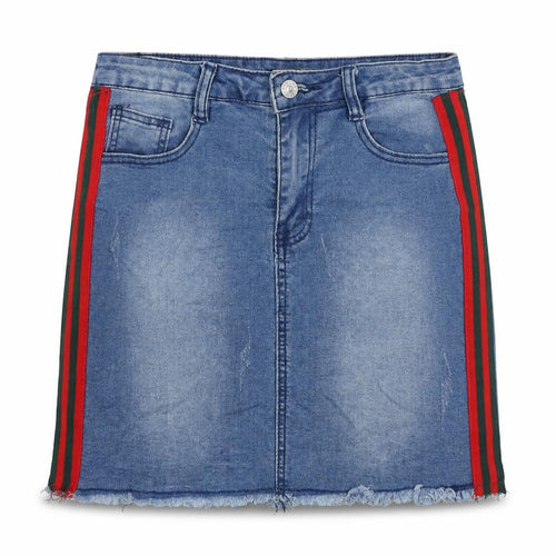 My Bestiny Womens Blue Cotton A-Line Skirt Size 10 Zip