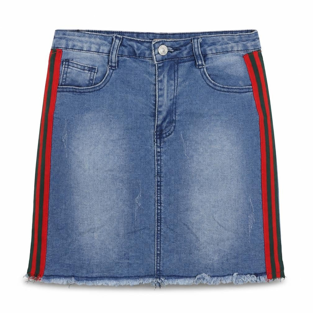 My Bestiny Womens Blue Cotton A-Line Skirt Size 10 Zip