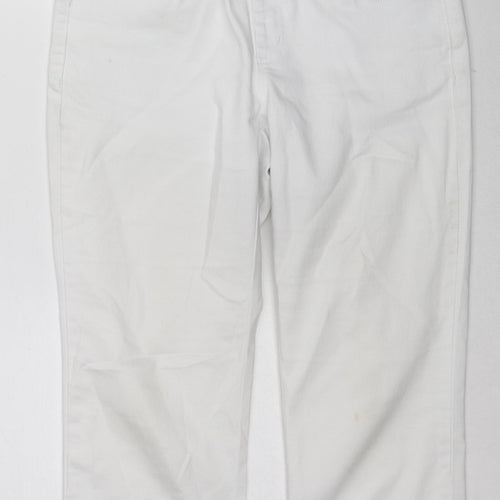 French Dressing Jeans Womens White Cotton Straight Jeans Size 10 L20 in Regular Zip