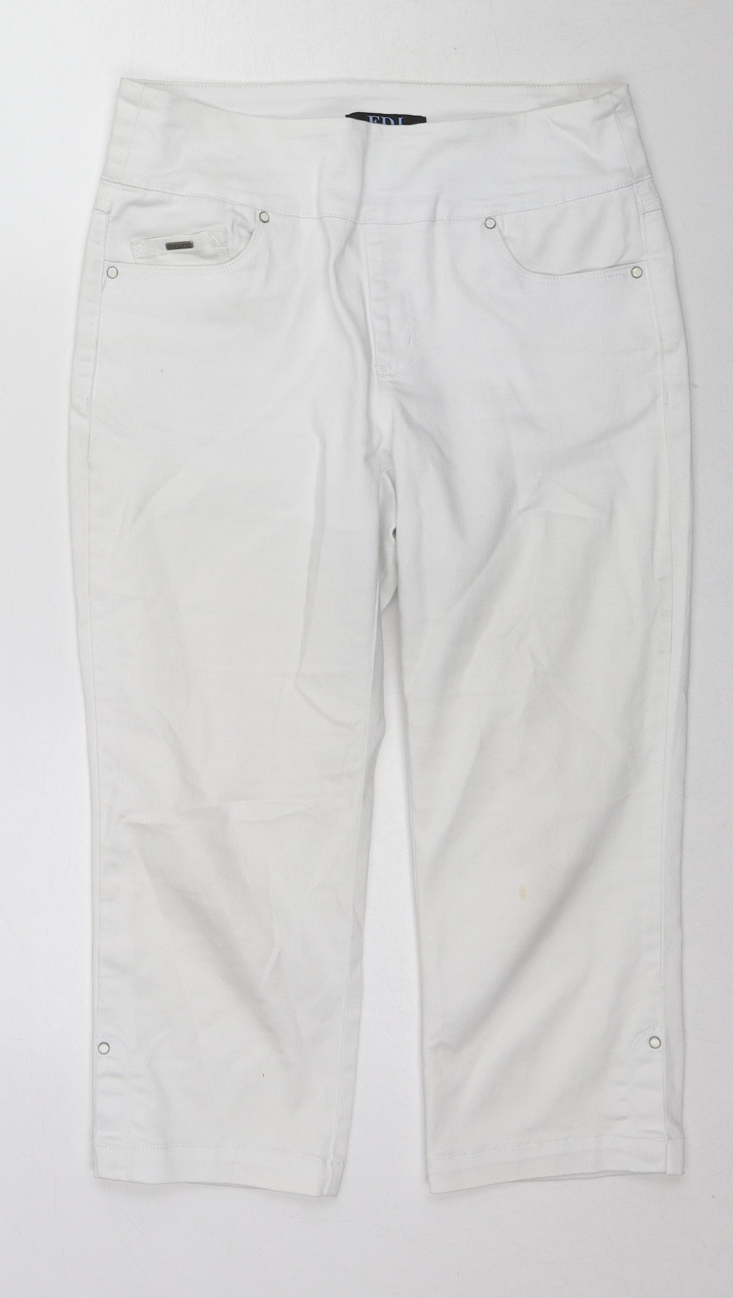 French Dressing Jeans Womens White Cotton Straight Jeans Size 10 L20 in Regular Zip