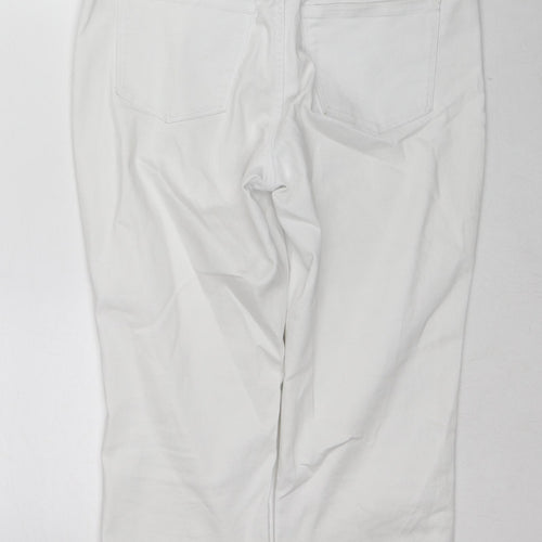 French Dressing Jeans Womens White Cotton Straight Jeans Size 10 L20 in Regular Zip
