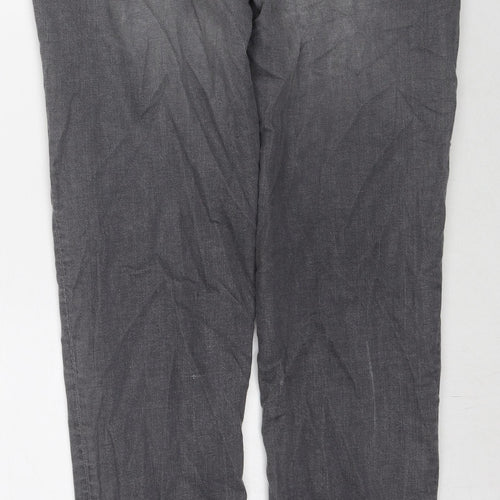 Firetrap Womens Grey Cotton Straight Jeans Size 36 in L34 in Regular Zip