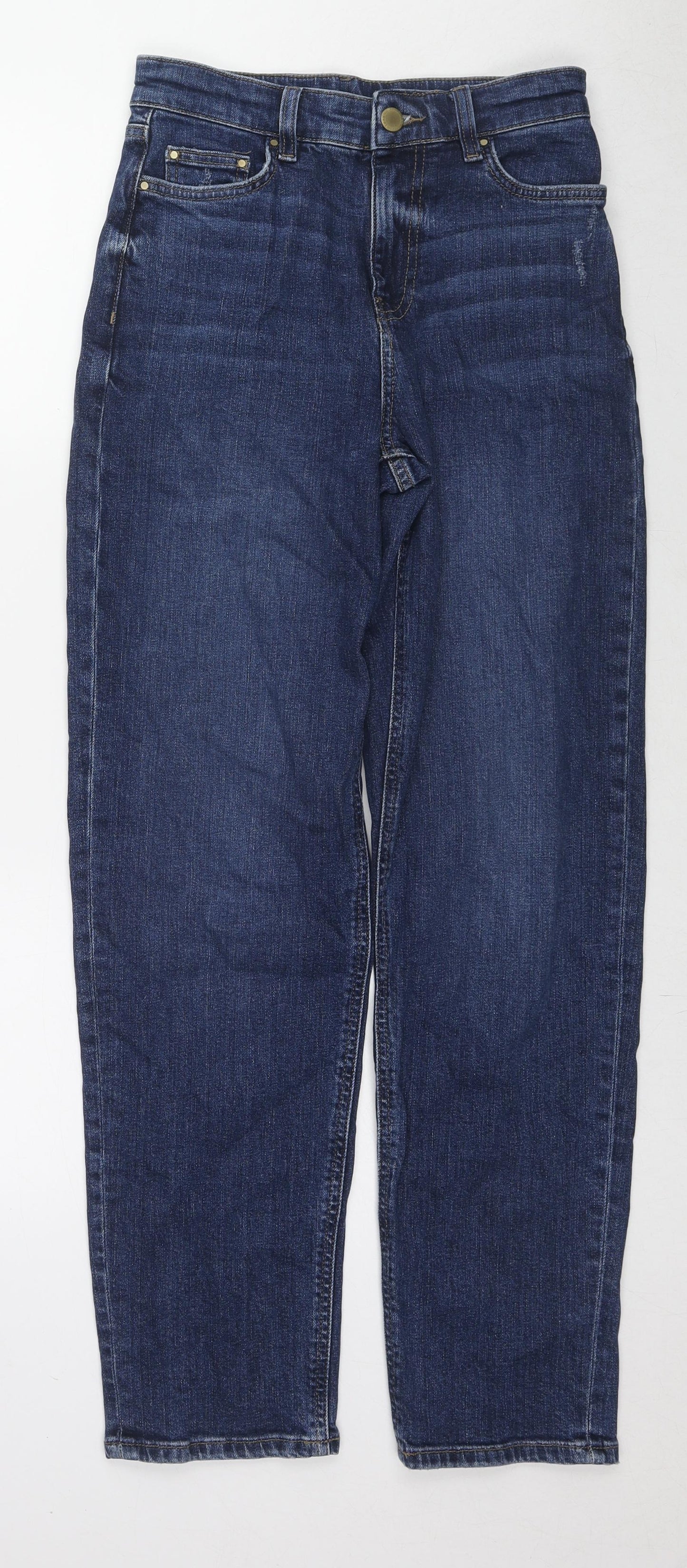 Jeanswear Womens Blue Cotton Mom Jeans Size 8 L30 in Regular Zip