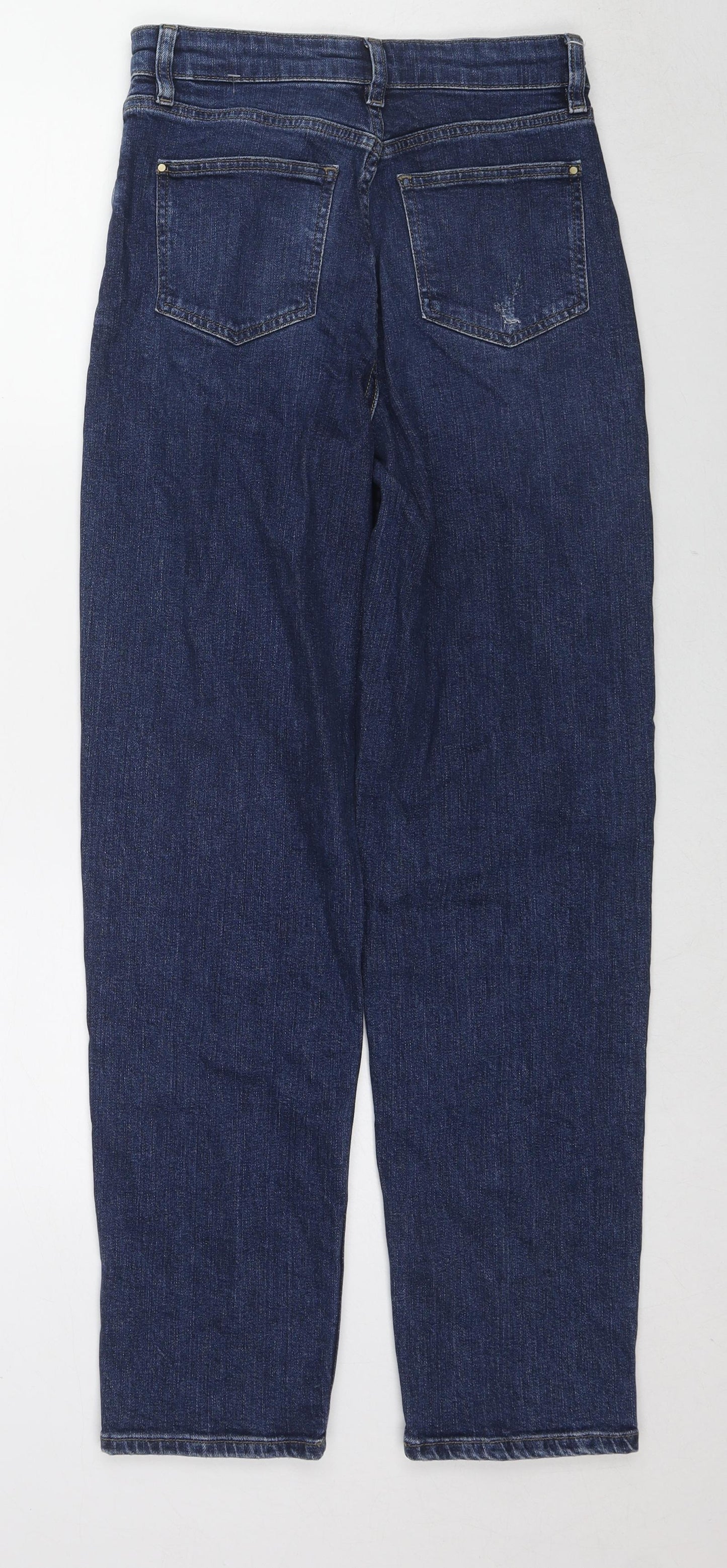 Jeanswear Womens Blue Cotton Mom Jeans Size 8 L30 in Regular Zip