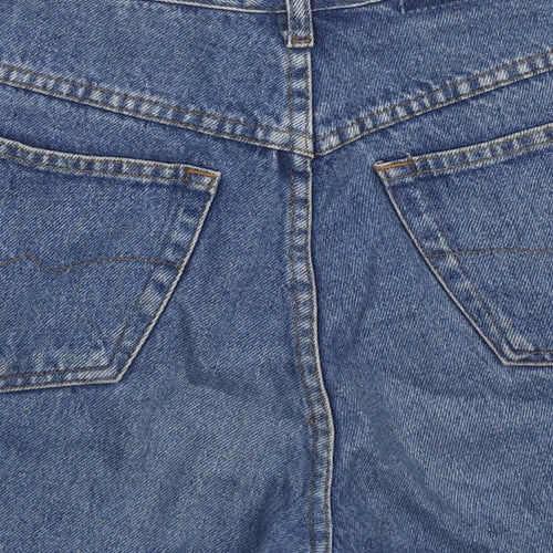 NEXT Womens Blue Cotton Mom Shorts Size 6 L3 in Regular Zip