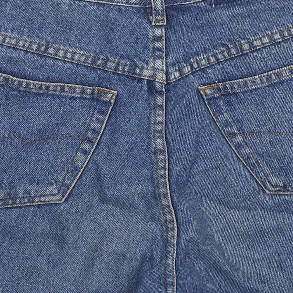 NEXT Womens Blue Cotton Mom Shorts Size 6 L3 in Regular Zip