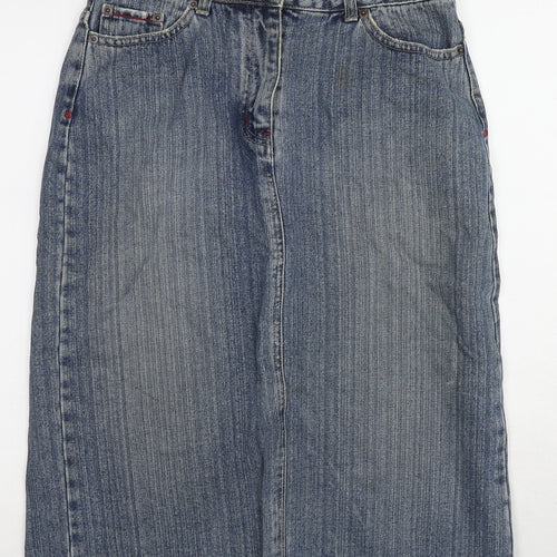 Republic Womens Blue Cotton A-Line Skirt Size 30 in Zip