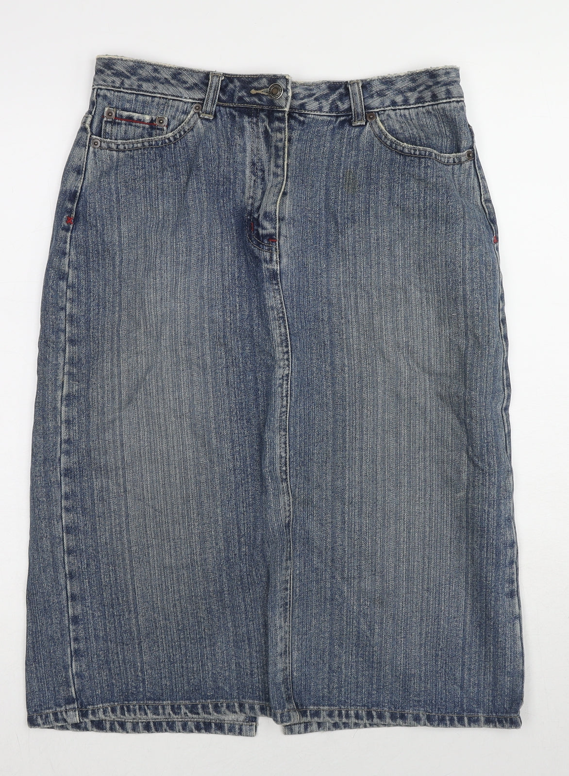 Republic Womens Blue Cotton A-Line Skirt Size 30 in Zip