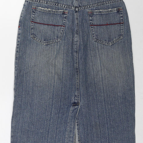 Republic Womens Blue Cotton A-Line Skirt Size 30 in Zip