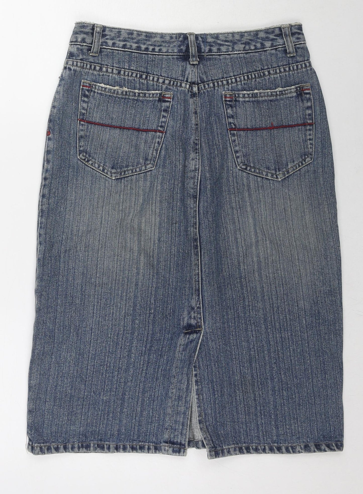 Republic Womens Blue Cotton A-Line Skirt Size 30 in Zip