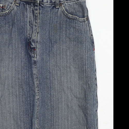 Republic Womens Blue Cotton A-Line Skirt Size 30 in Zip
