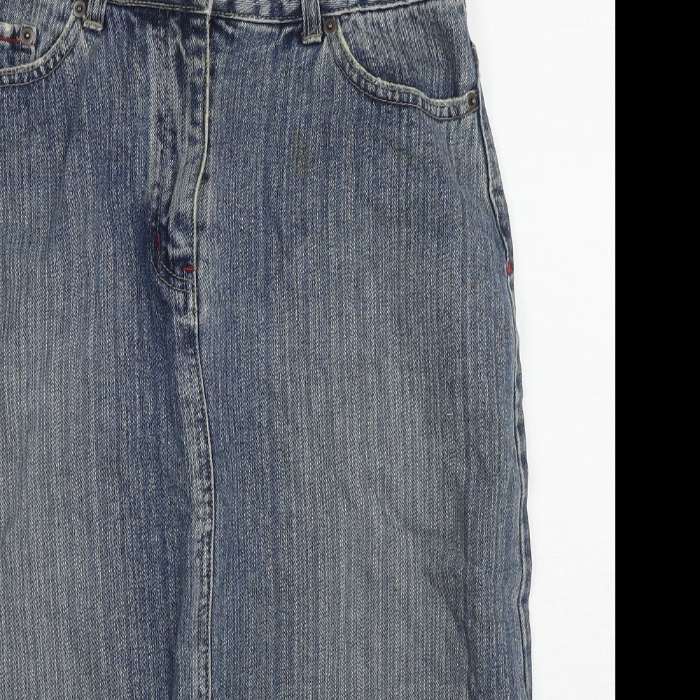 Republic Womens Blue Cotton A-Line Skirt Size 30 in Zip
