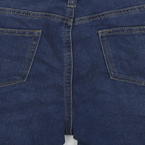 Denim & Co. Womens Blue Cotton Mom Shorts Size 14 L3 in Regular Zip