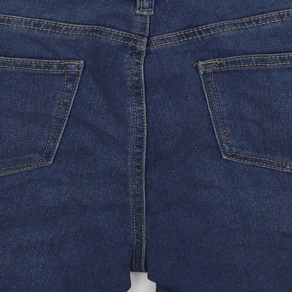 Denim & Co. Womens Blue Cotton Mom Shorts Size 14 L3 in Regular Zip