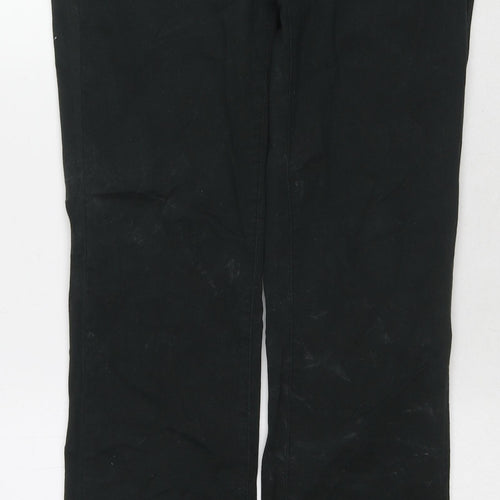 TU Womens Black Cotton Straight Jeans Size 10 L29 in Regular Zip