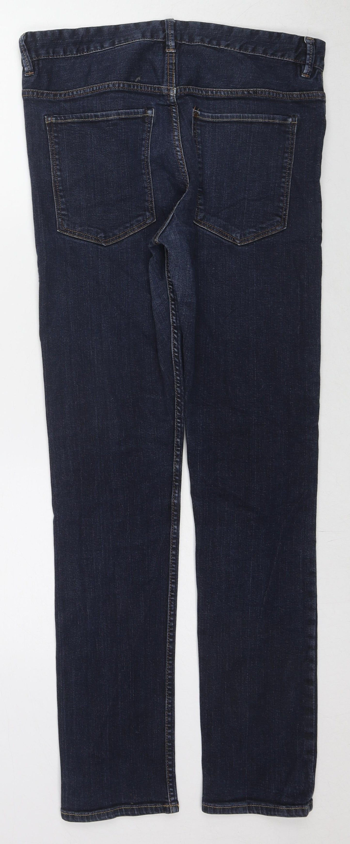 H&M Boys Blue Cotton Skinny Jeans Size 14-15 Years L29 in Regular Button