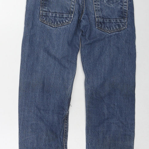 George Boys Blue Cotton Straight Jeans Size 6-7 Years L21 in Regular Zip