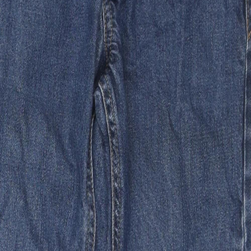 George Boys Blue Cotton Straight Jeans Size 6-7 Years L21 in Regular Zip