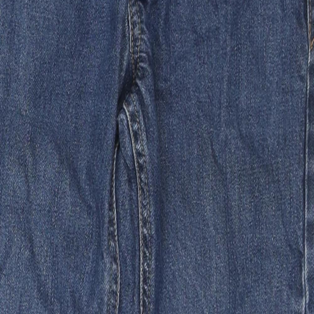 George Boys Blue Cotton Straight Jeans Size 6-7 Years L21 in Regular Zip